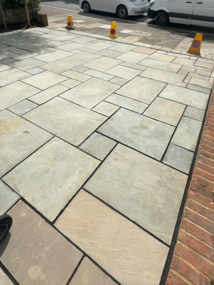 Completed residential front forecourt paving